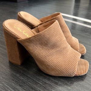 Lulus Corduroy Heeled Mules
